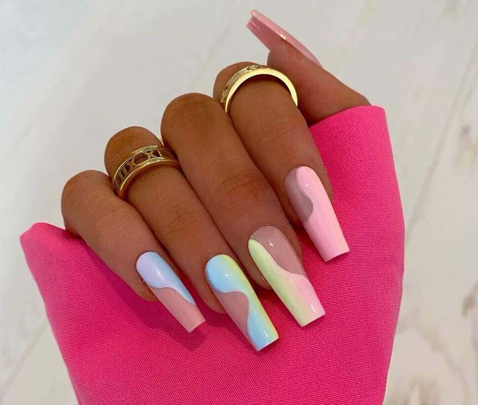 pastel swirl nail designs