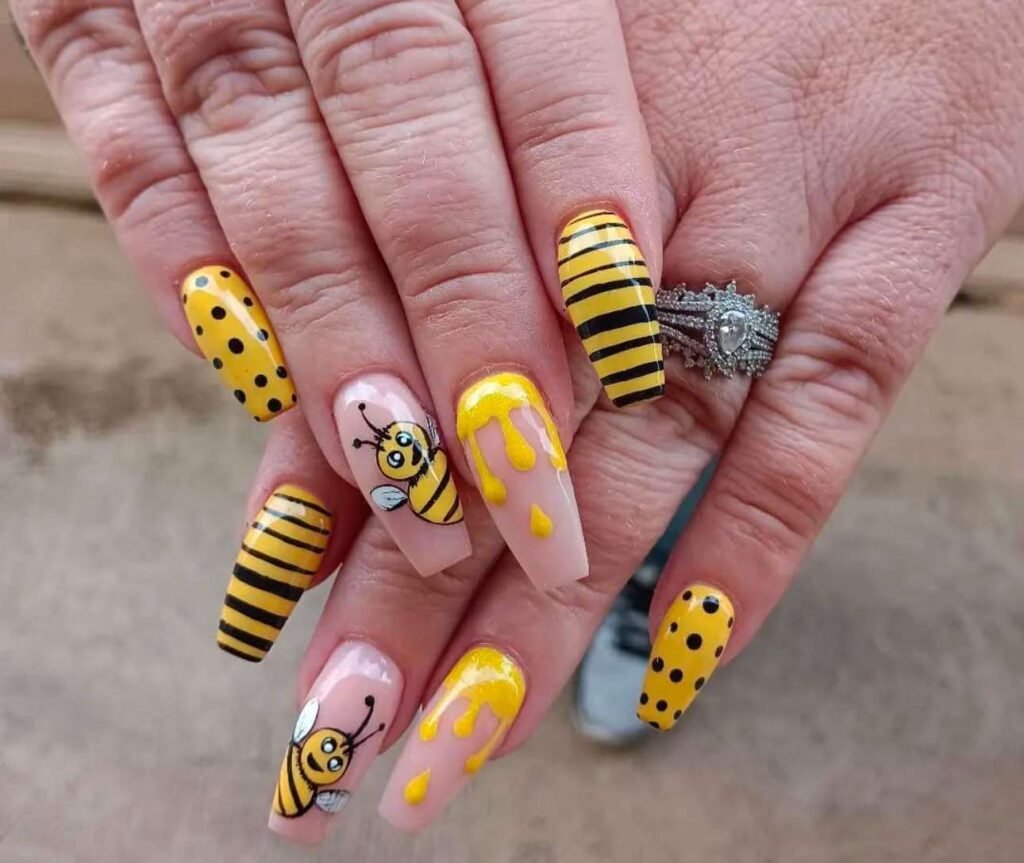 long bee nail designs