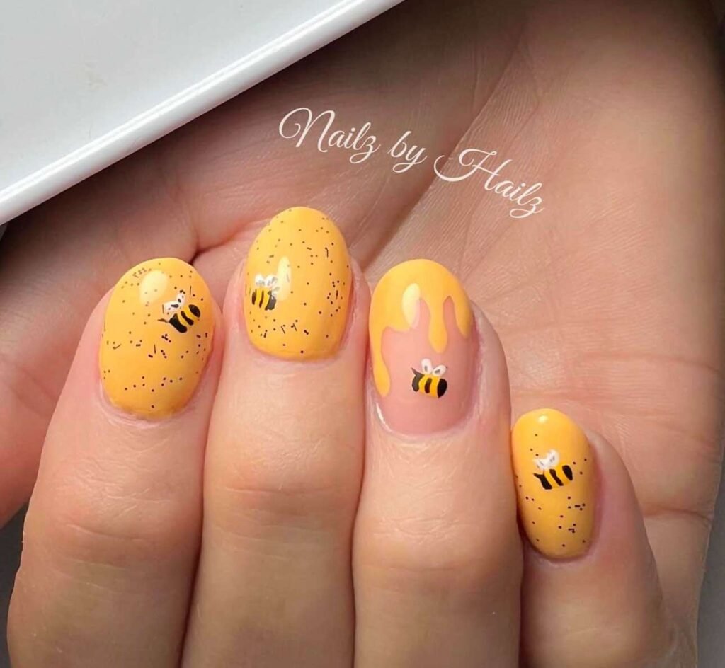 bee nail ideas