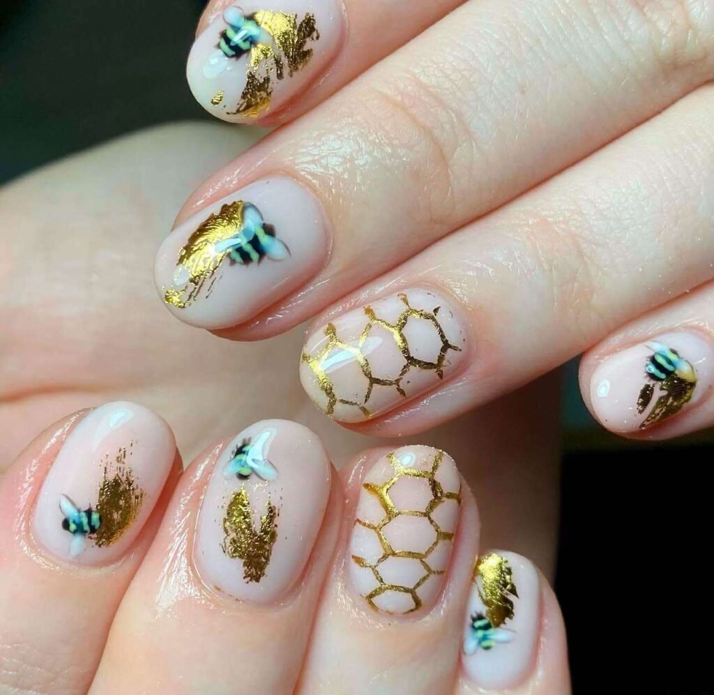 bee nail ideas