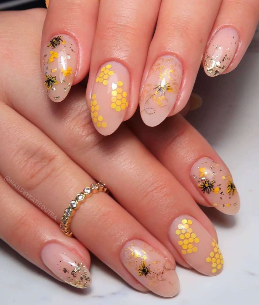 bee nail ideas