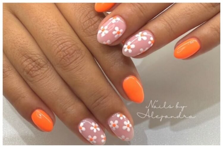 orange nail designs