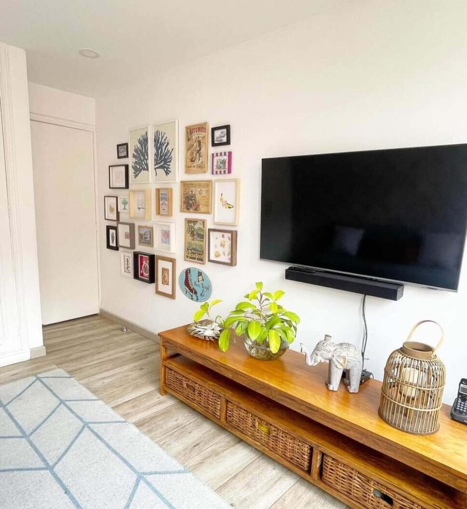 living room tv gallery wall