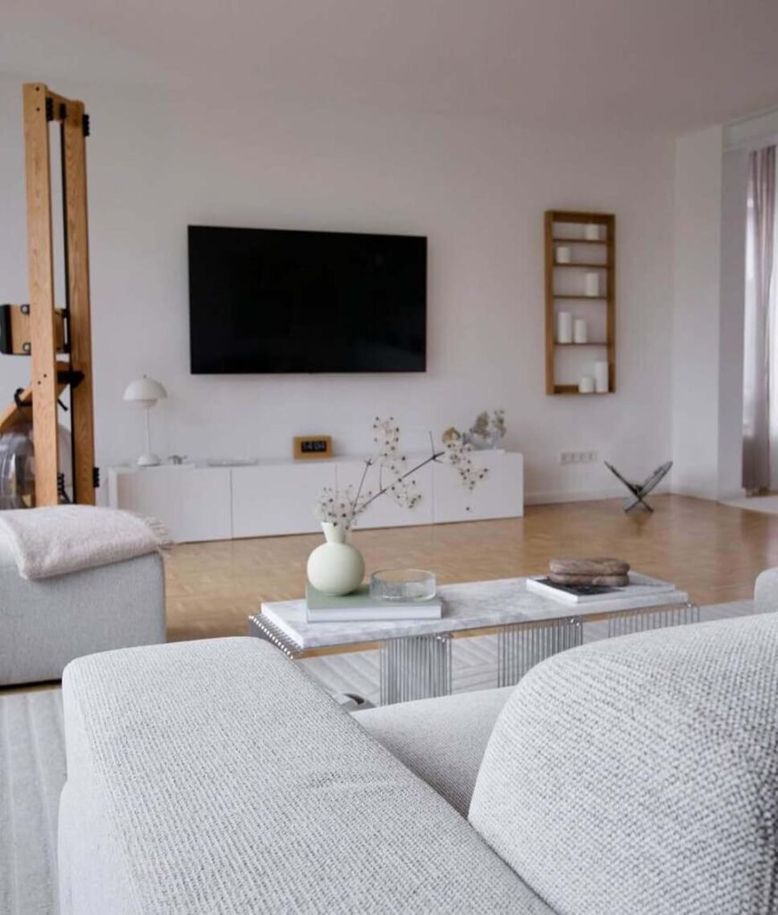 neutral living room tv wall ideas