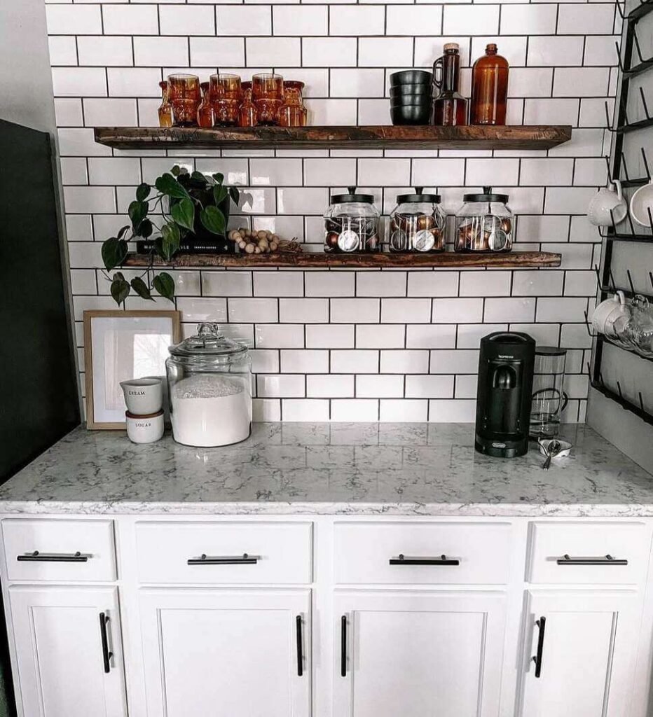 Nespresso coffee station ideas white kitchen