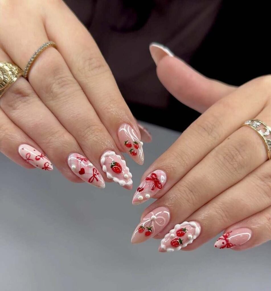 strawberry nail designs