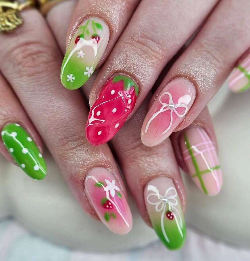 strawberry nail designs