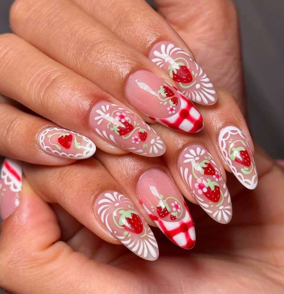 strawberry nail designs
