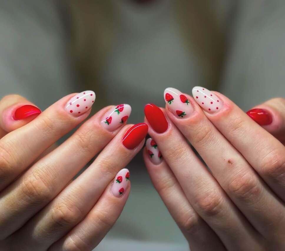 strawberry nail designs