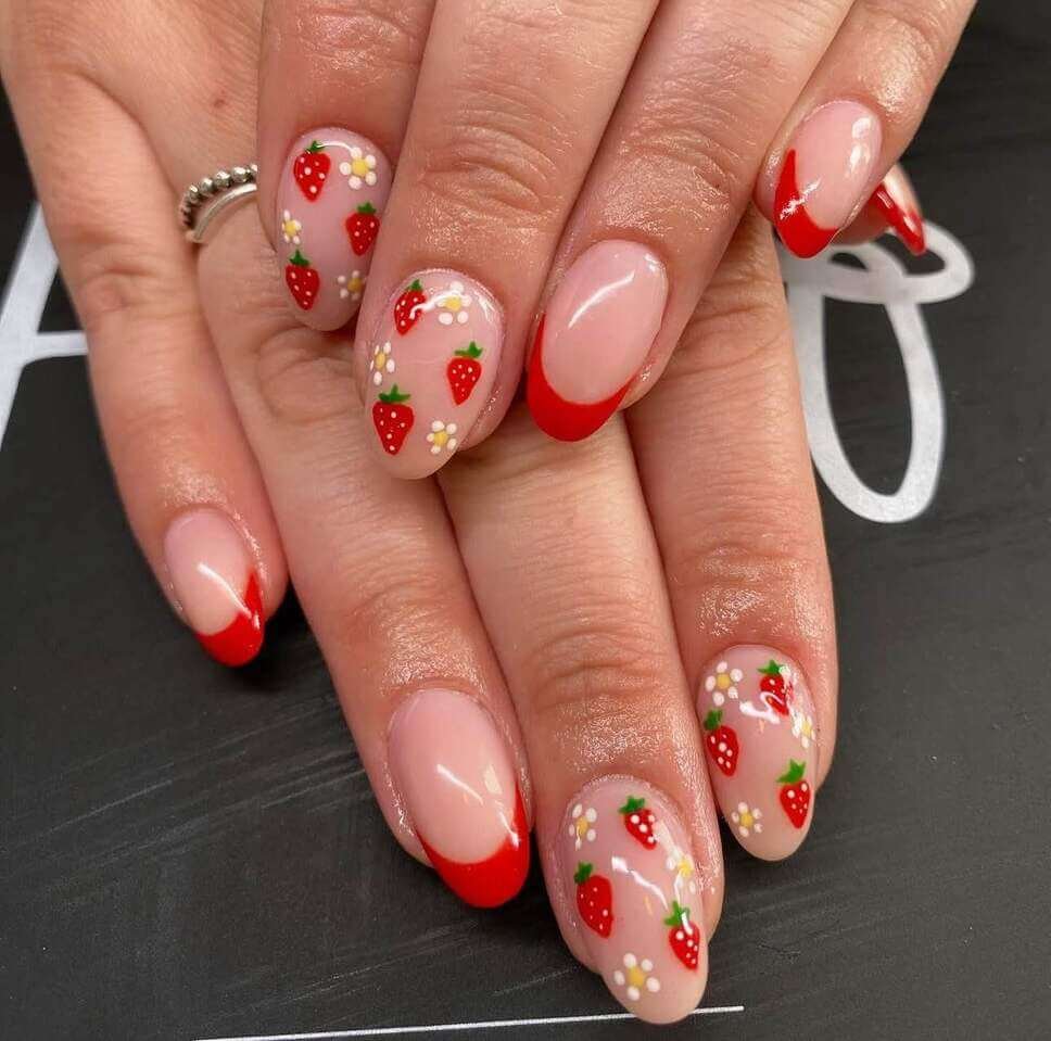 strawberry nails