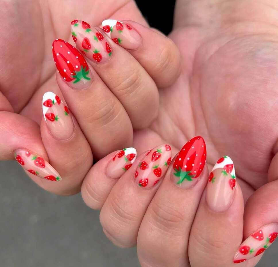 strawberry nail ideas