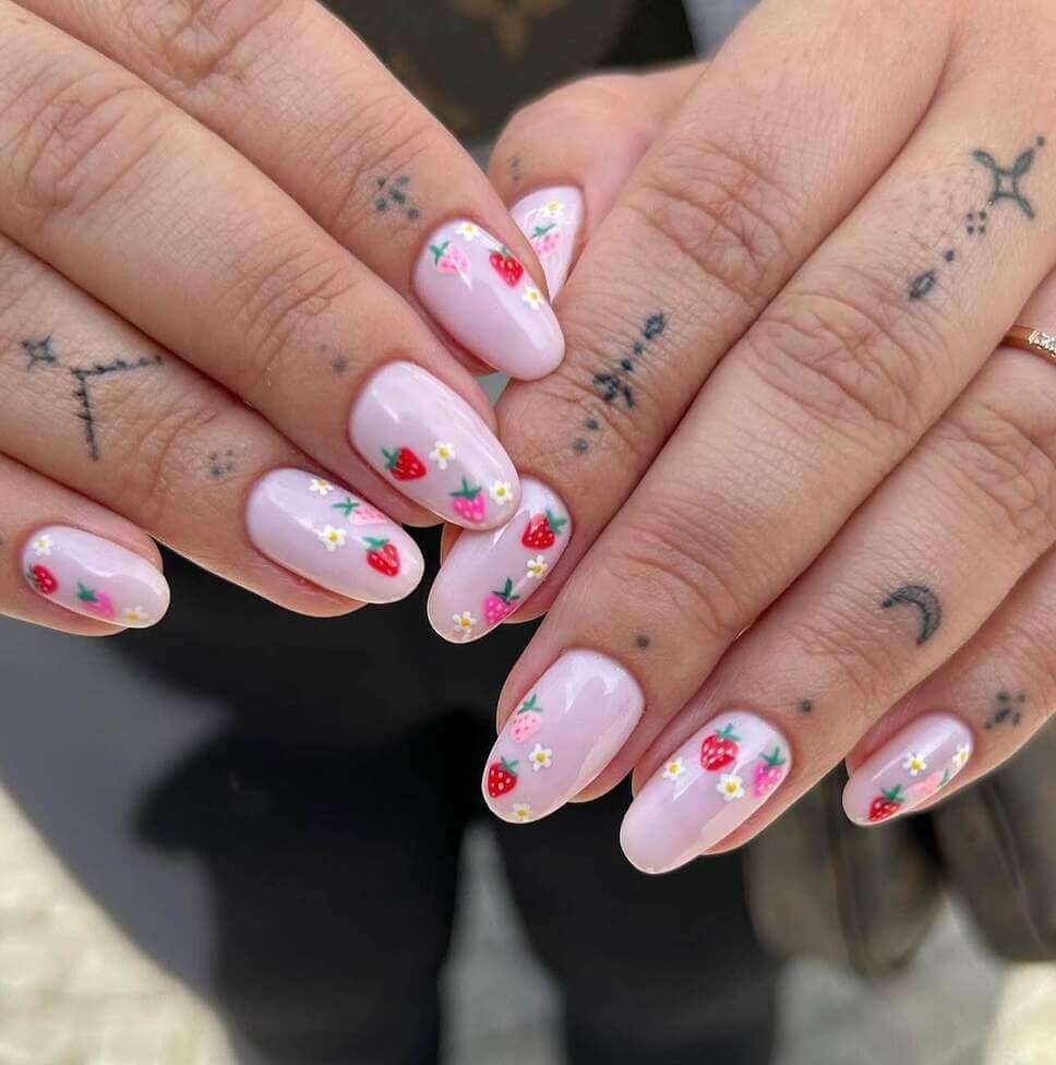 strawberry nail designs