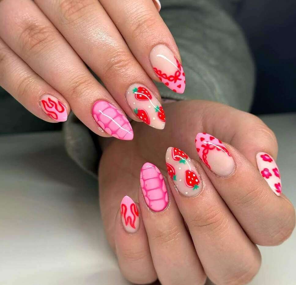 strawberry nail designs