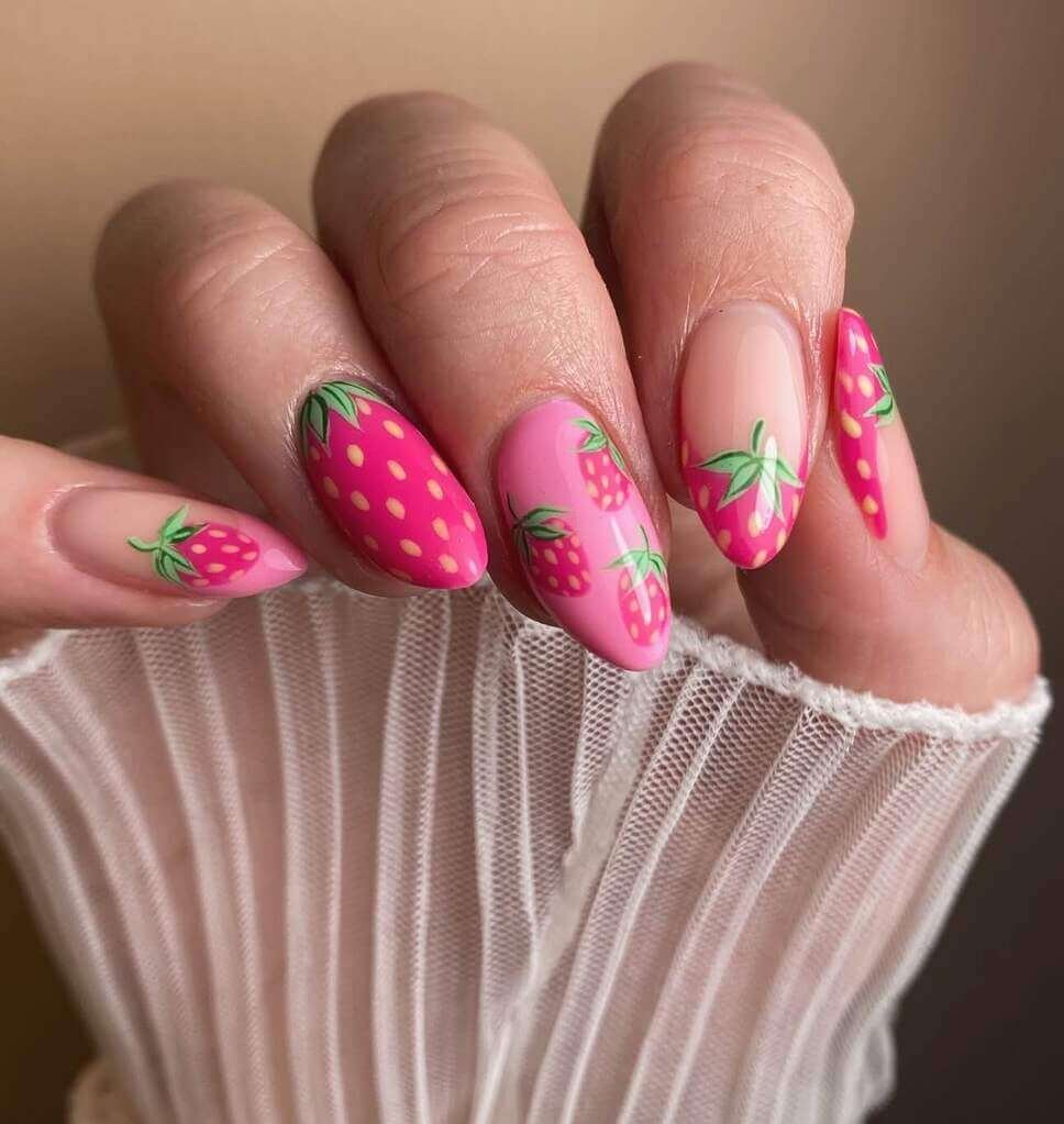 strawberry nails