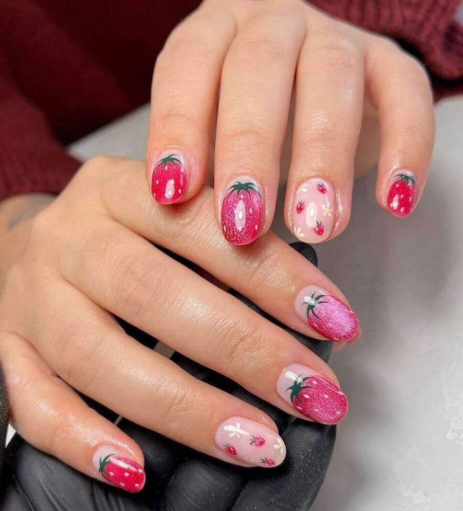 strawberry nail ideas