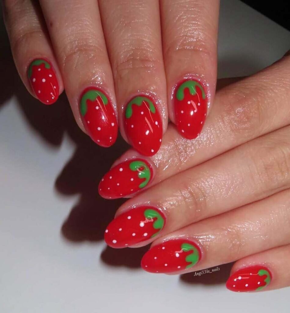 strawberry nail ideas