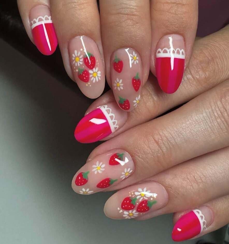 strawberry nail ideas