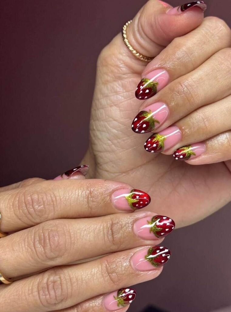 strawberry nail ideas