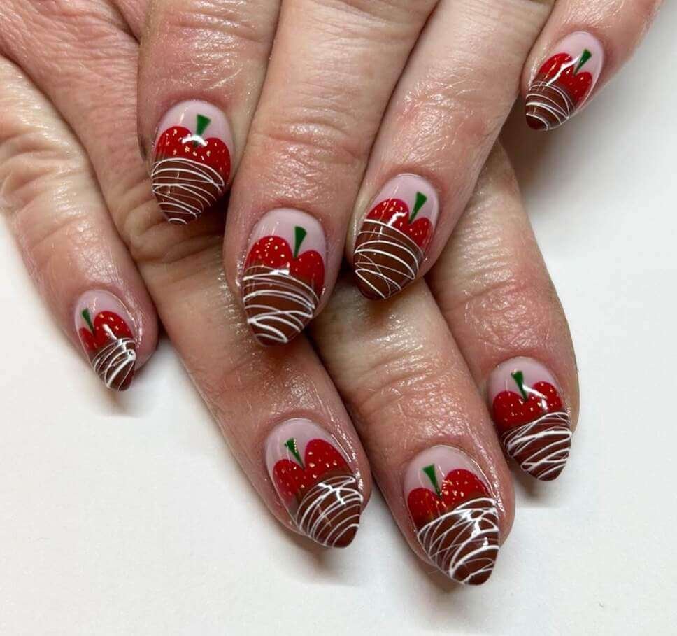 strawberry nail ideas
