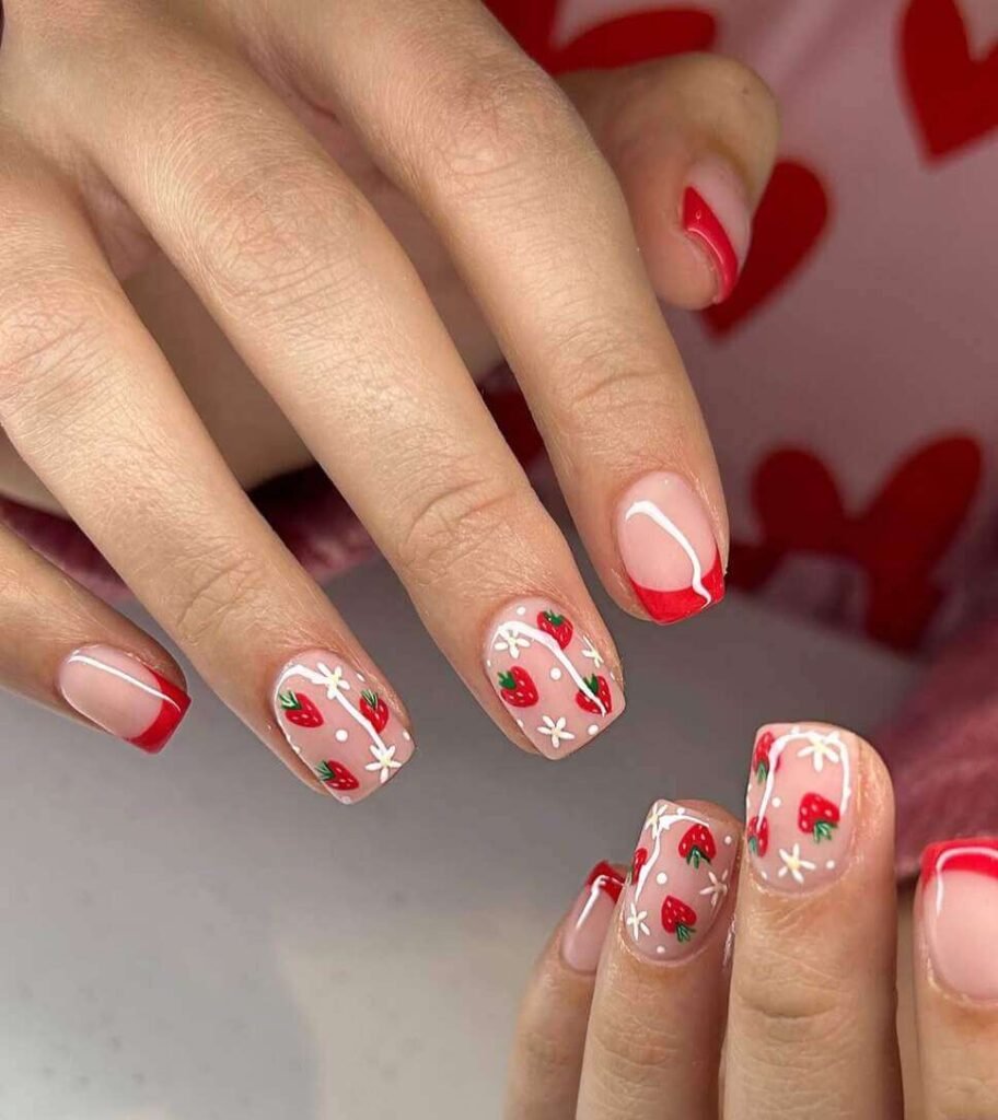 strawberry nail ideas