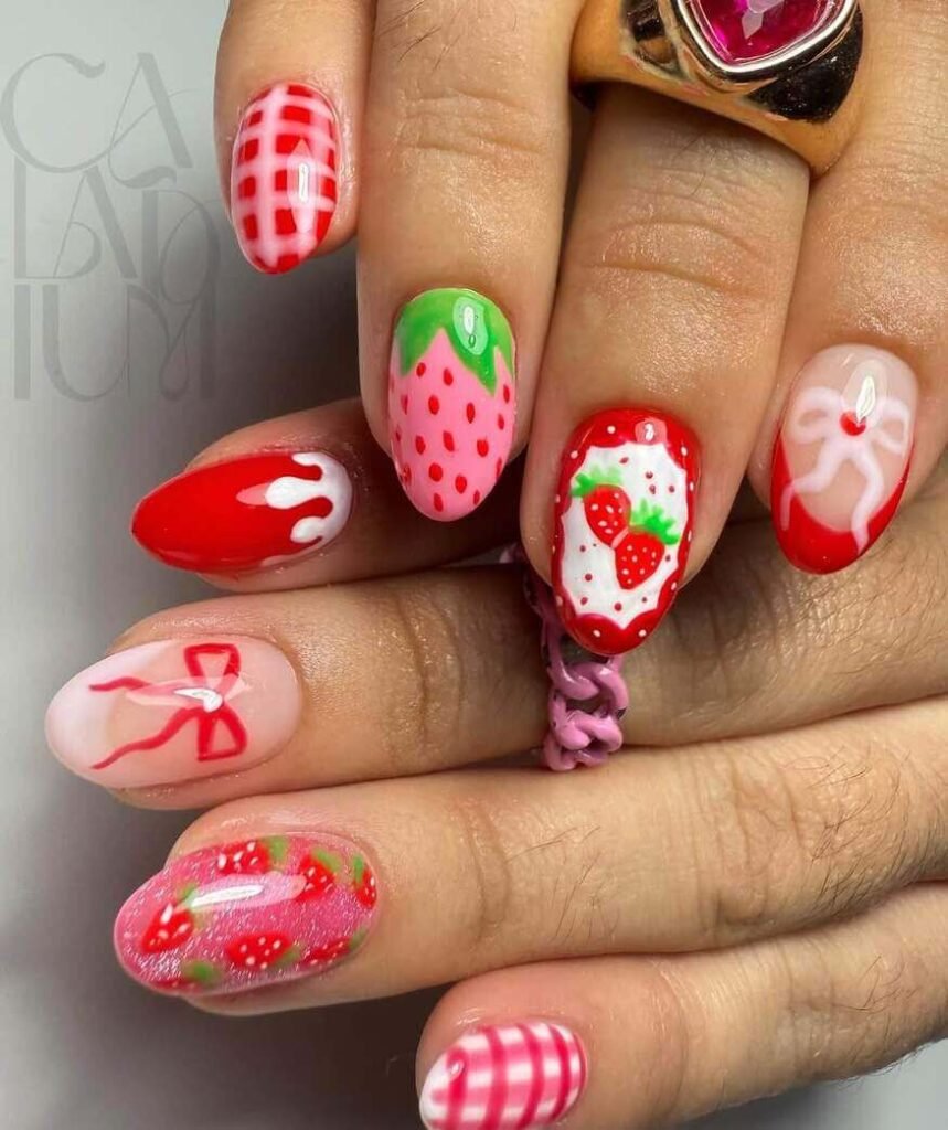 strawberry nail ideas
