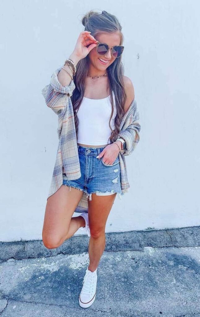 summer flannel outfit ideas