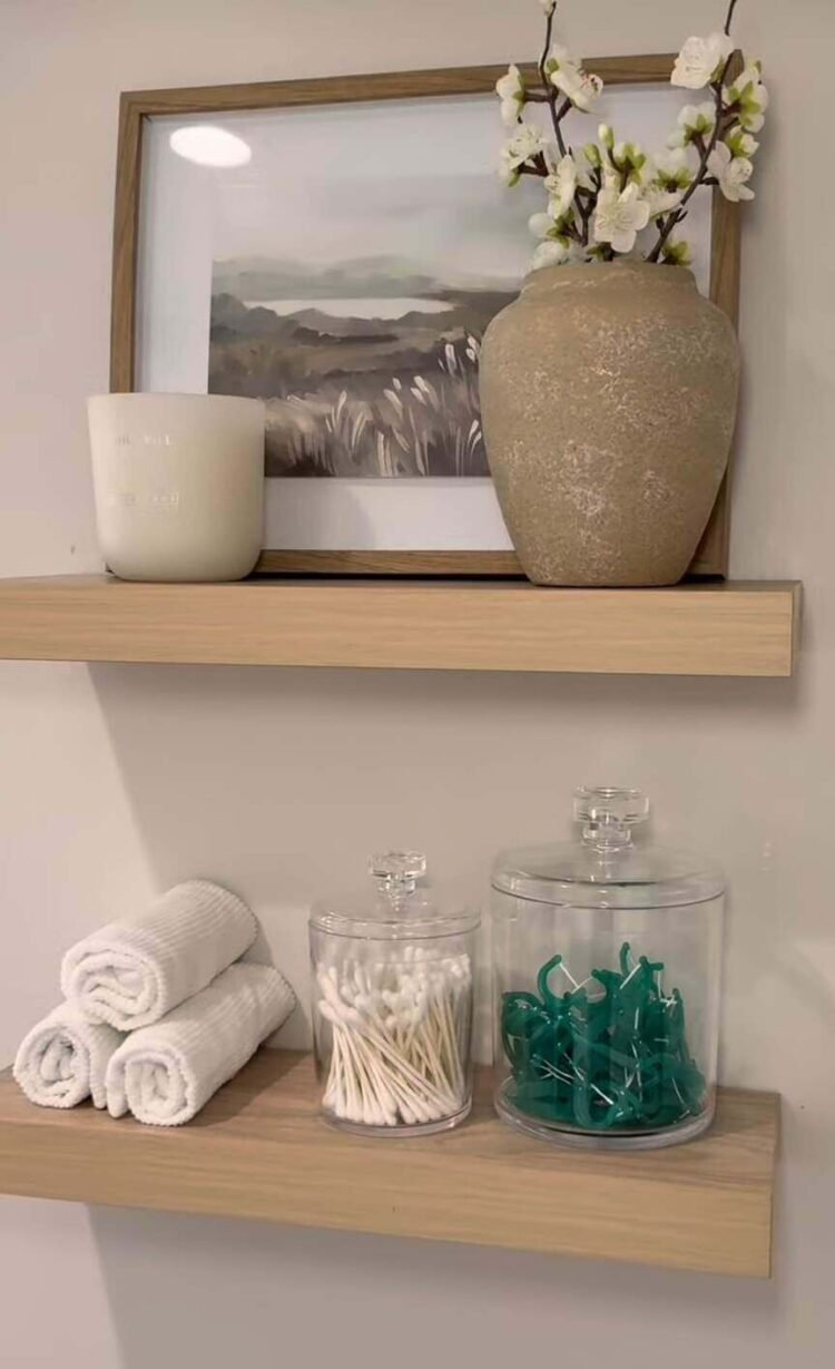 23 Pretty and Functional Bathroom Shelf Decor Ideas You’ll Want to Copy