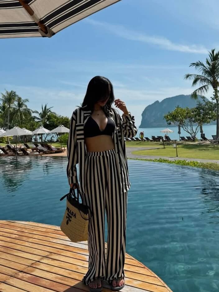 beach outift ideas with stripes