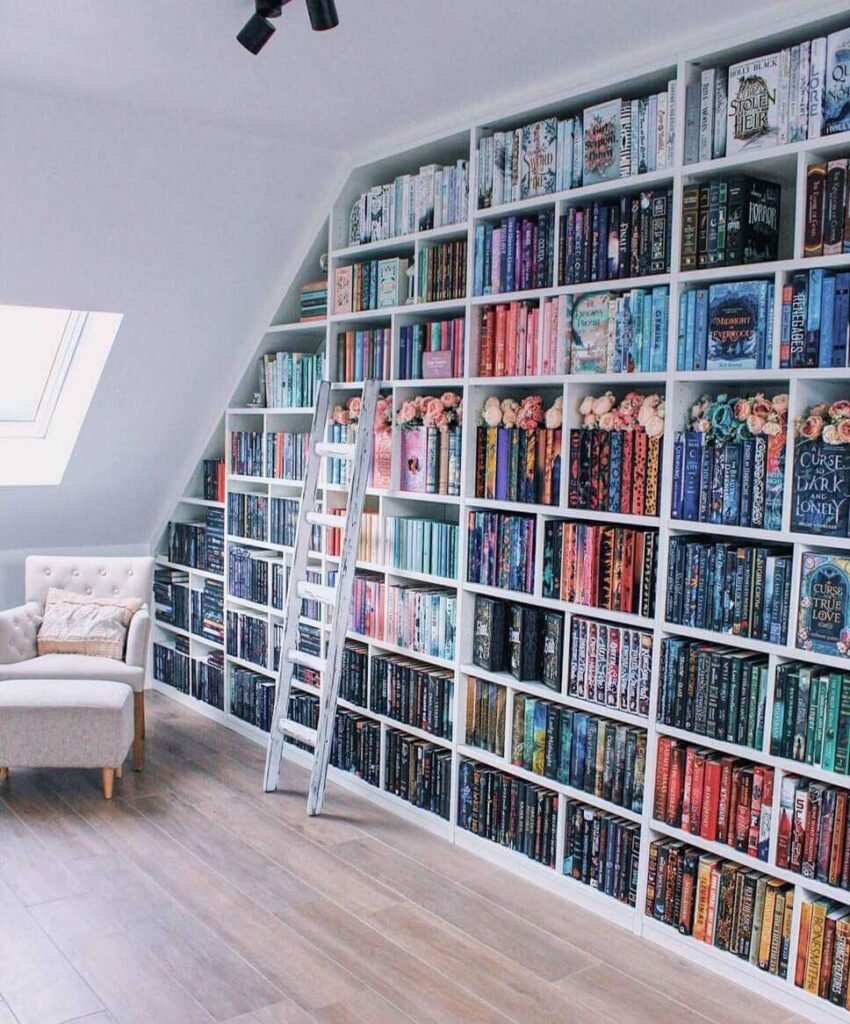 attic home library ideas