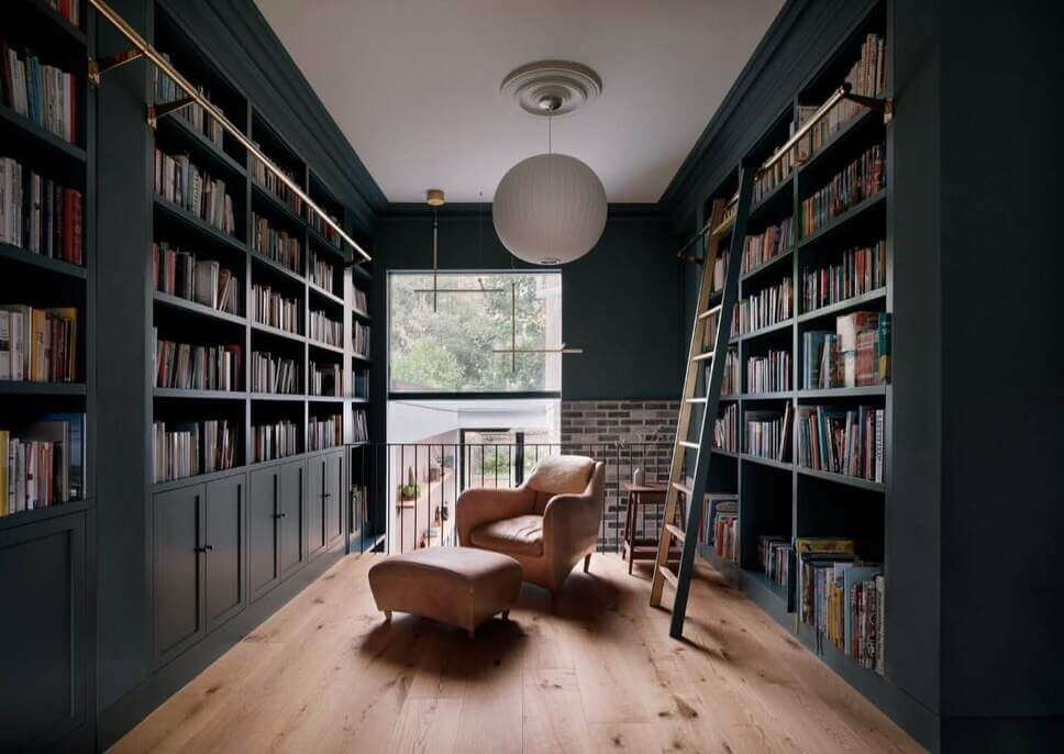 dark home library ideas