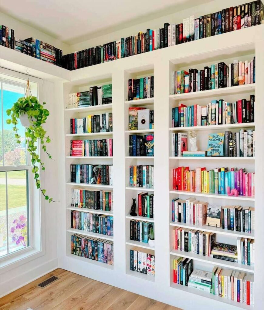 white home library ideas