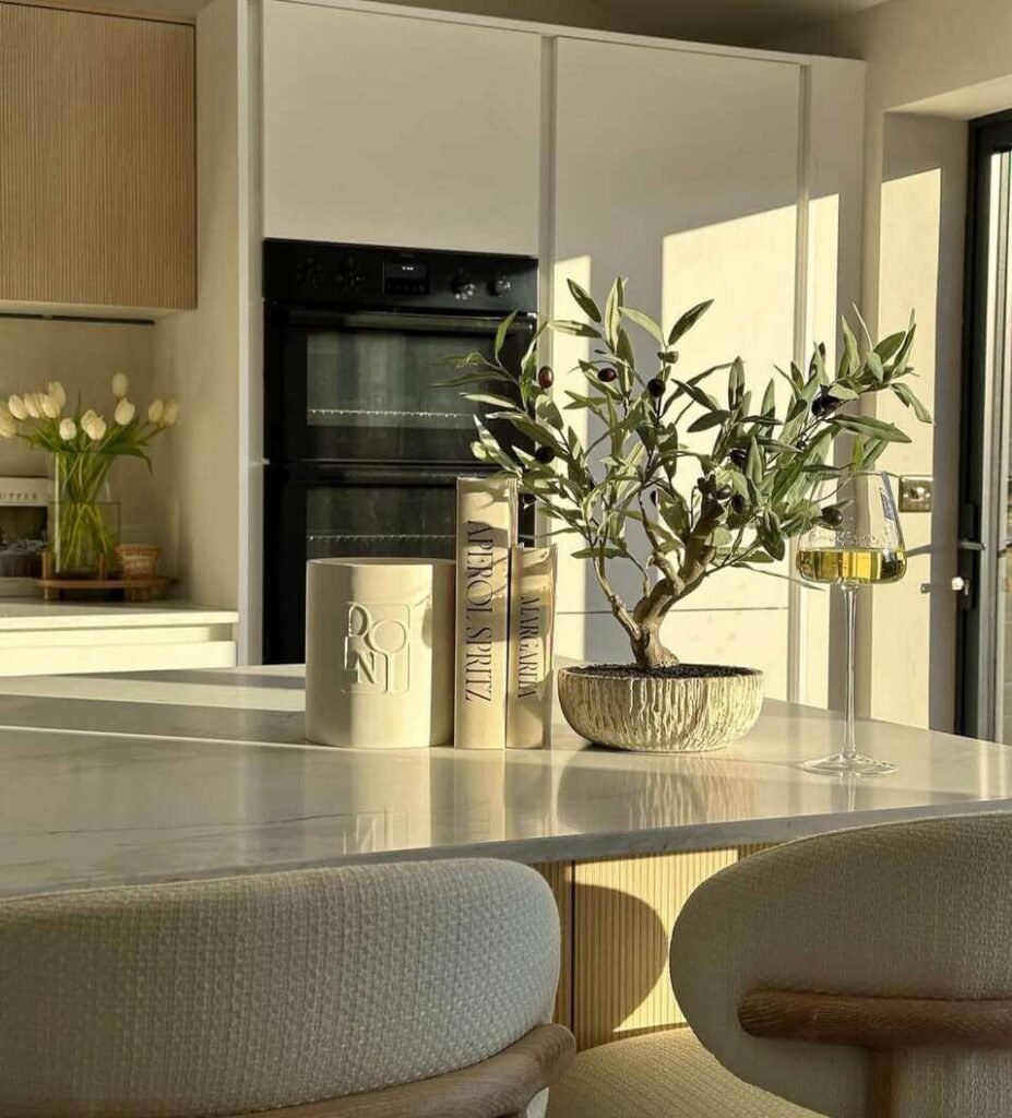 kitchen island decor ideas with a vase