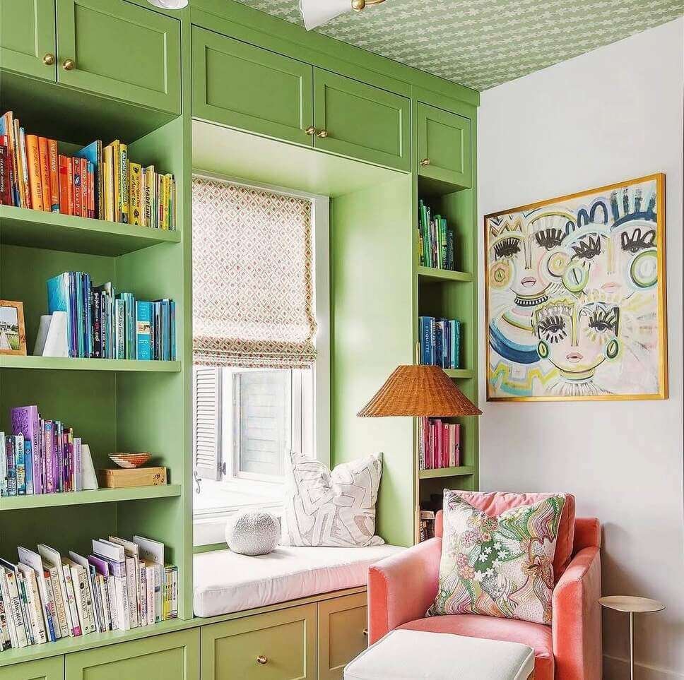 Green reading corner ideas