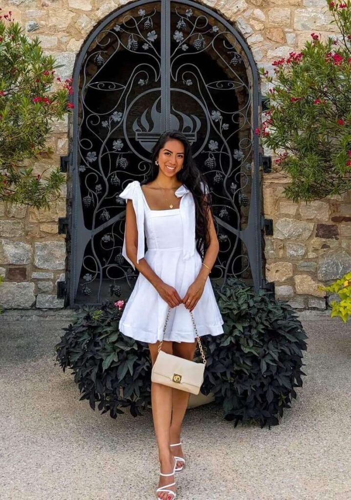white summer wine tasting outfits