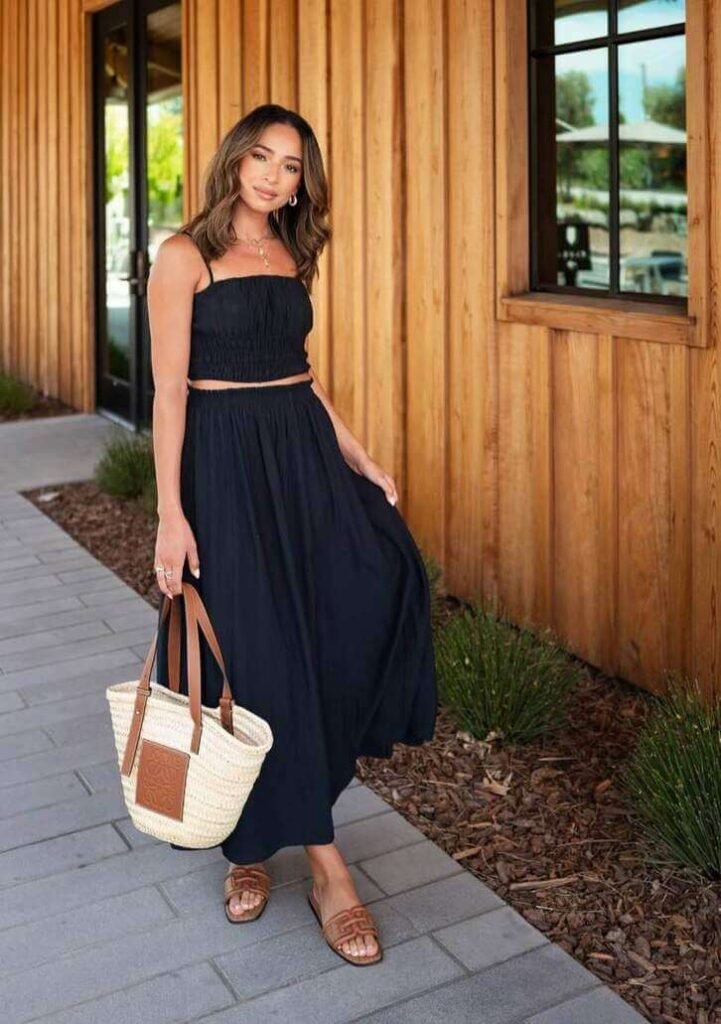 black summer wine tasting outfits