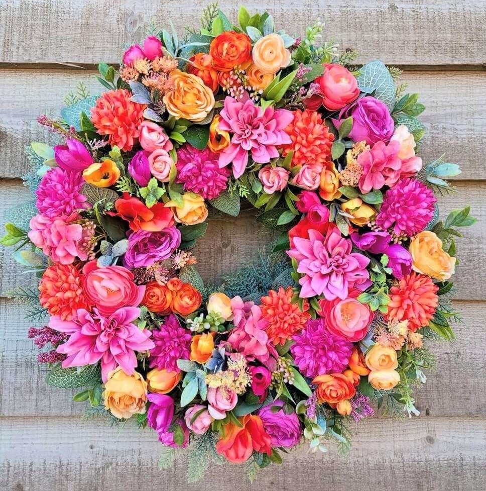 pink summer wreath ideas