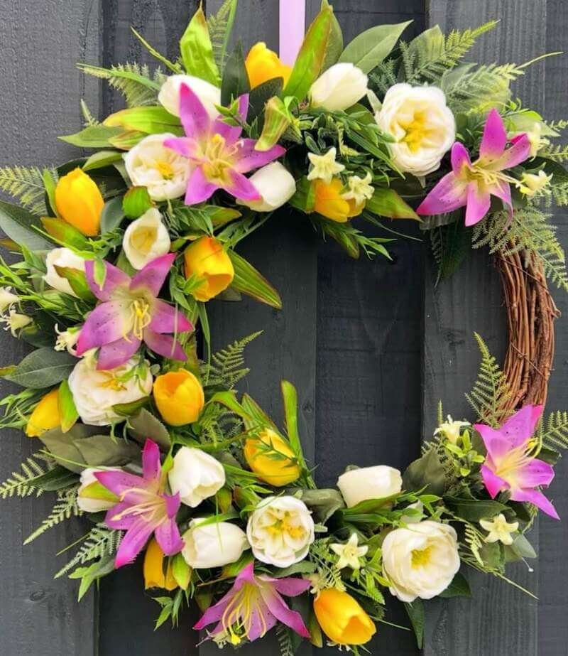yellow summer wreath ideas