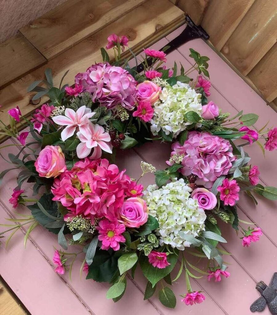 pink summer wreath