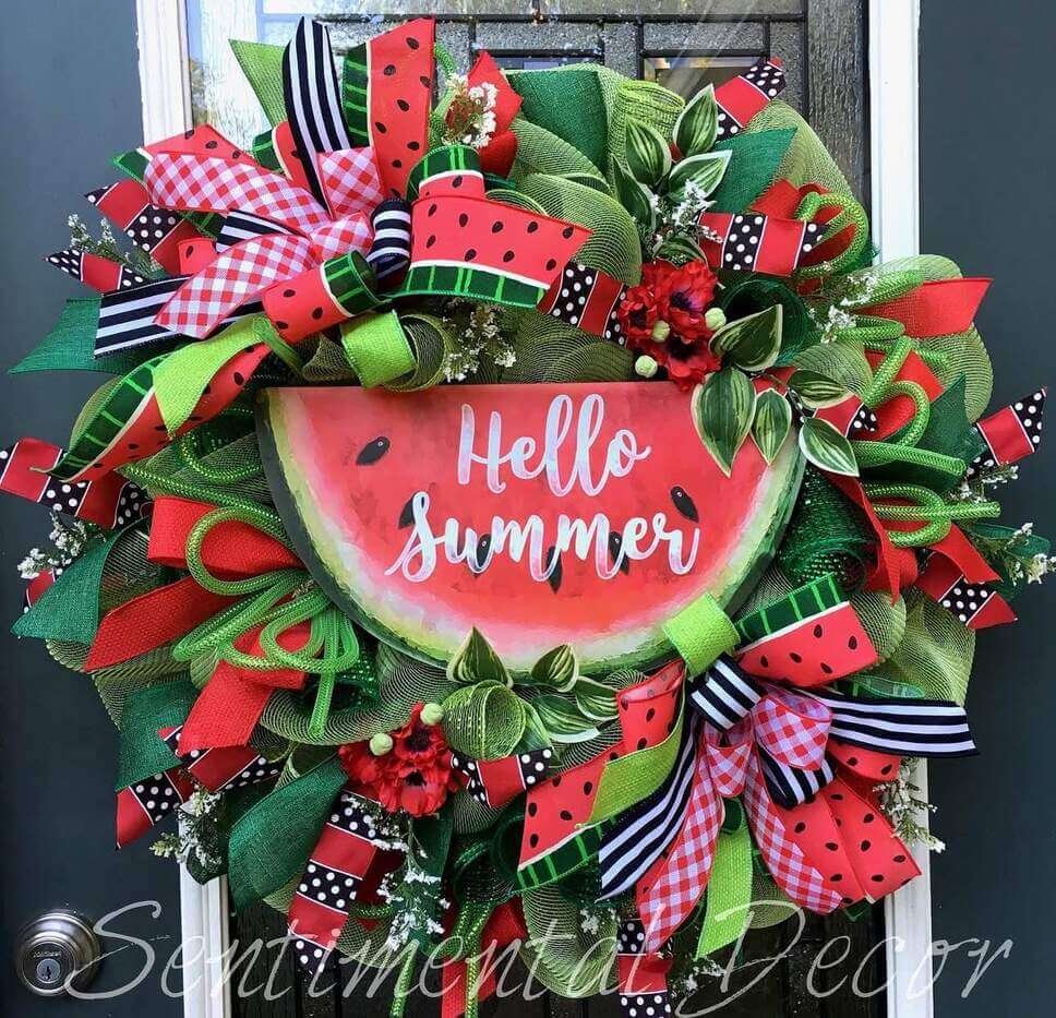summer wreath ideas with watermelon