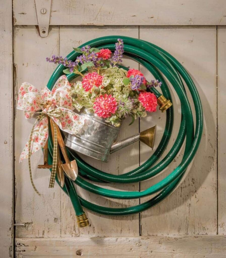 garden hose wreath