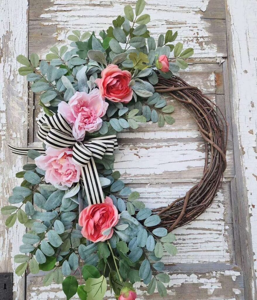 pink summer wreath