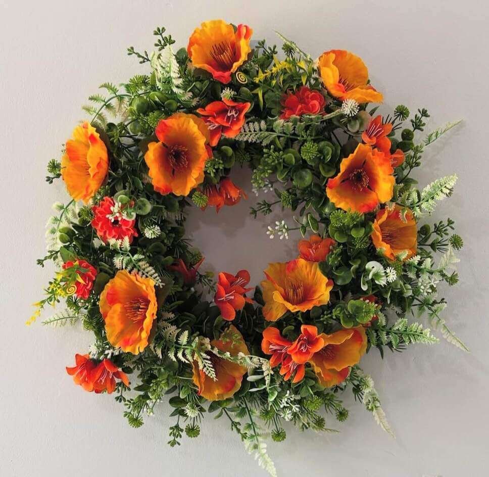orange summer wreath ideas