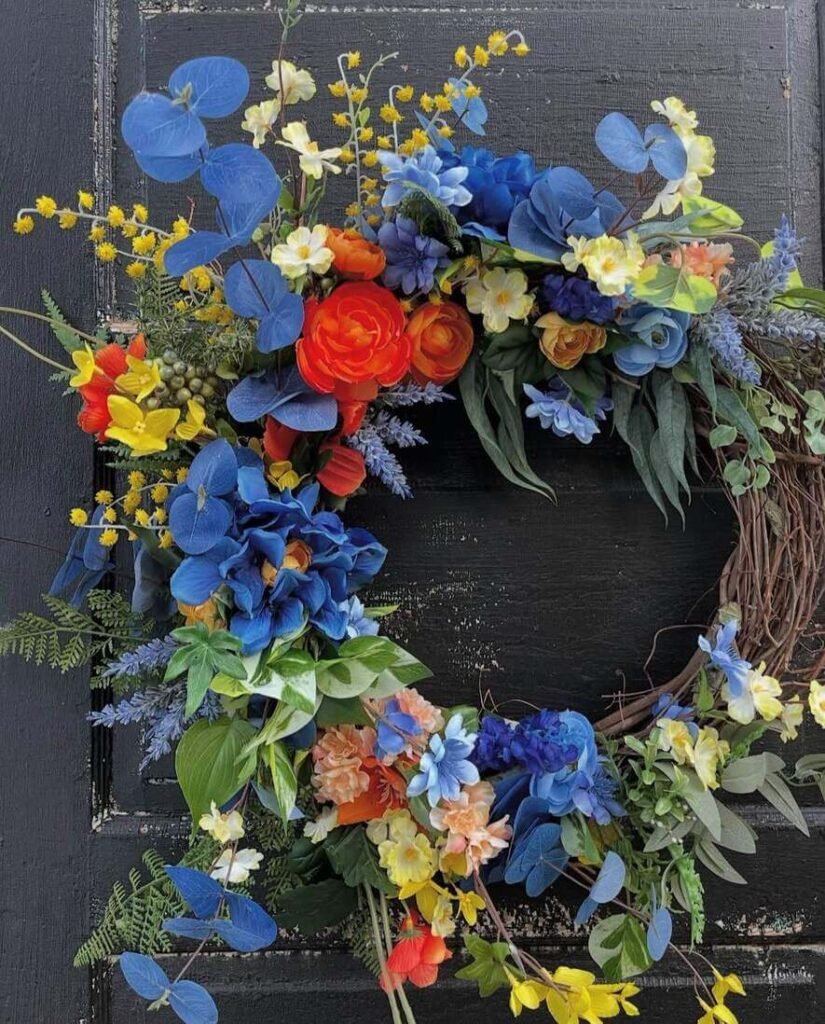 blue summer wreath ideas