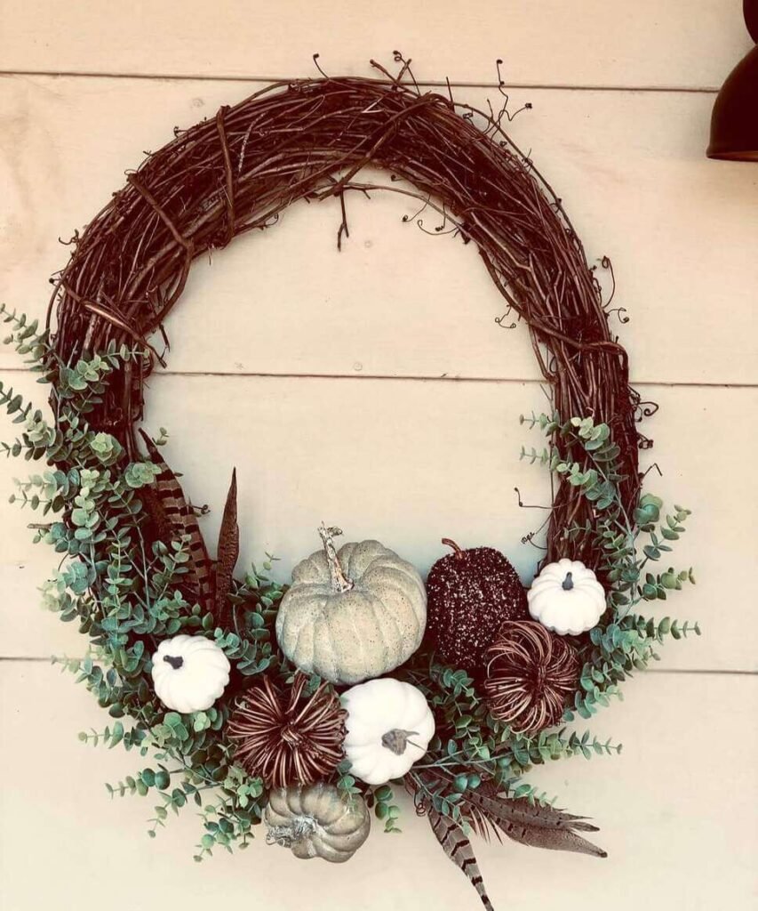 fall wreath ideas with pumpkins