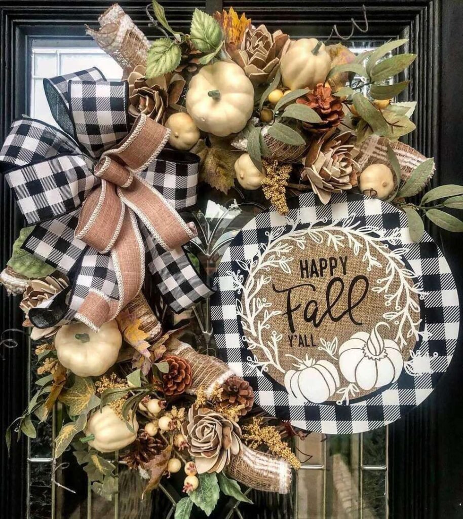 gingham fall wreaths