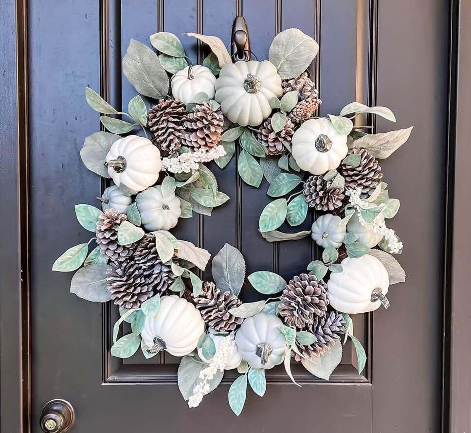 white fall wreath ideas