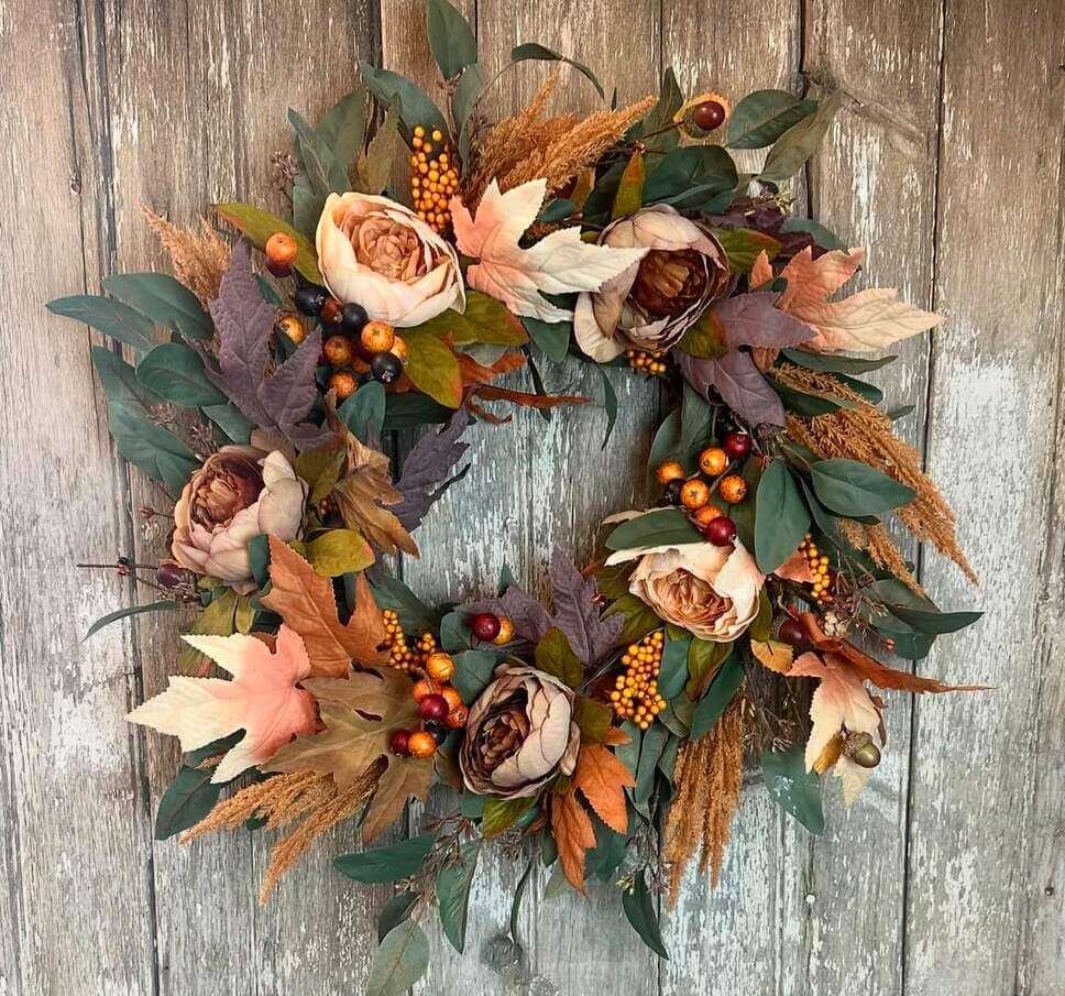 fall wreath ideas with roses