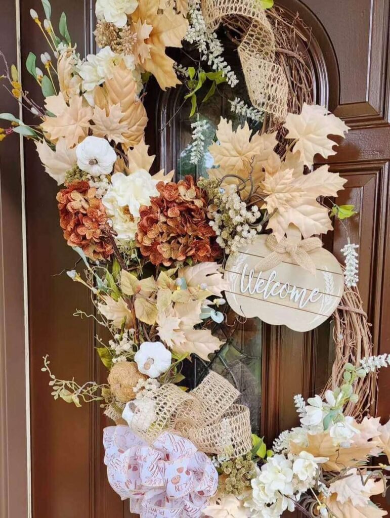 neutral fall wreath ideas