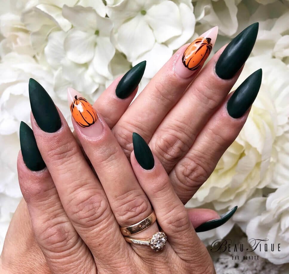 halloween nail designs orange and black