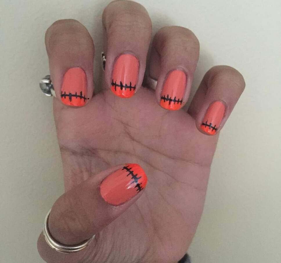 halloween nail designs orange and black
